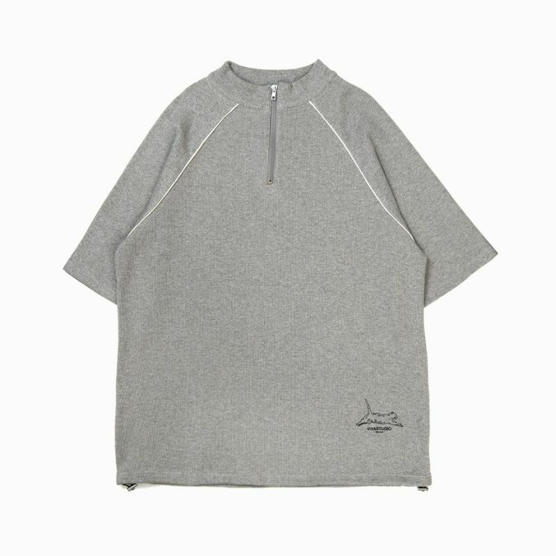 PIPING HALF ZIP TOPS（GRAY） | VIVASTUDIO