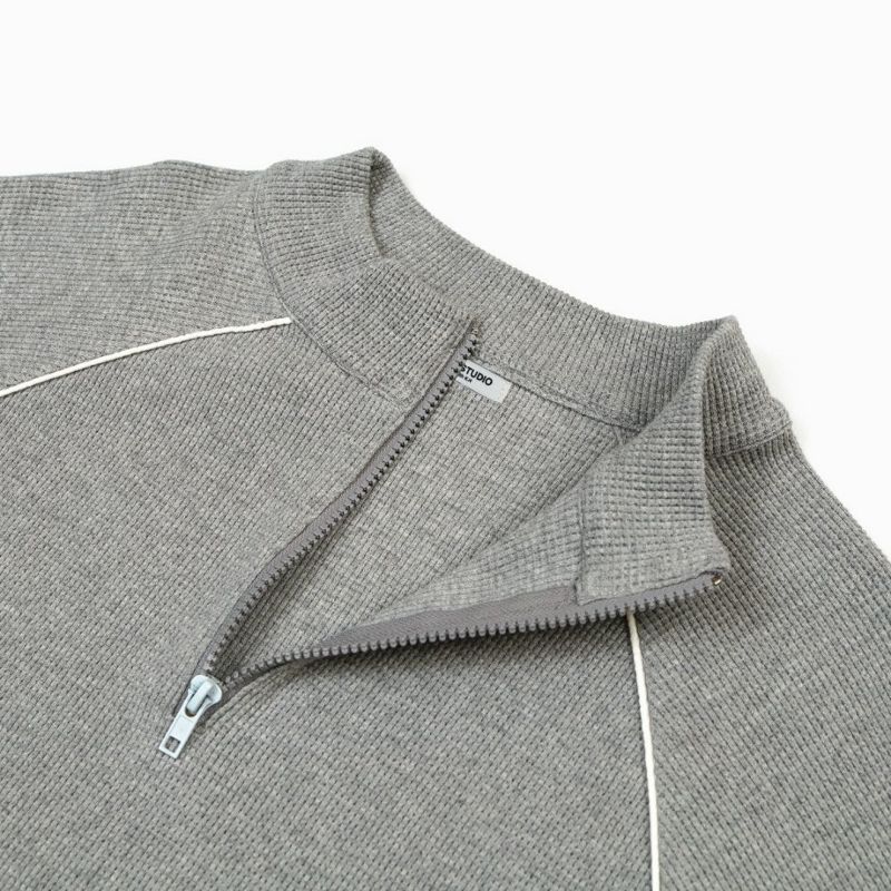 樋口幸平　vivastudio PIPING HALF ZIP BOTTOMS PIPING HALF ZIP TOPS（BLACK） | VIVASTUDIO