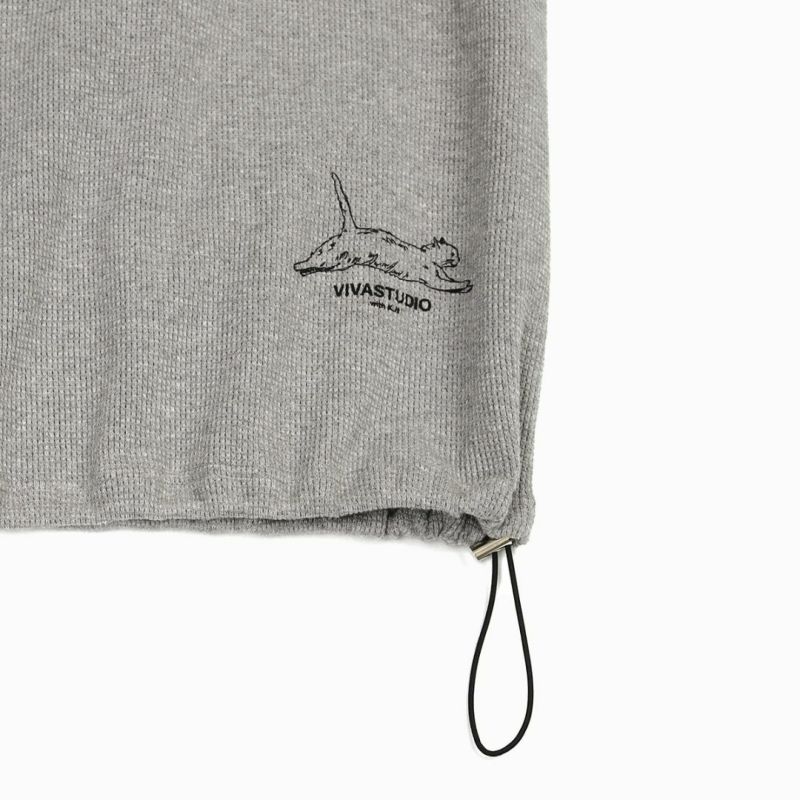 PIPING HALF ZIP TOPS（GRAY） | VIVASTUDIO