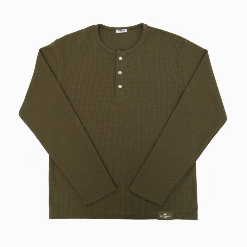 TBPR HENLEY NECK T-SHIRT 新品 Henley Neck T-shirt（Khaki） | VIVASTUDIO