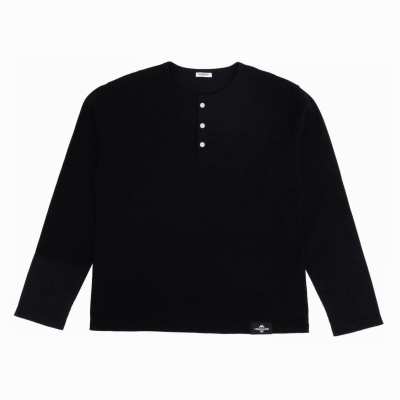 Henley Neck T-shirt（Black） | VIVASTUDIO