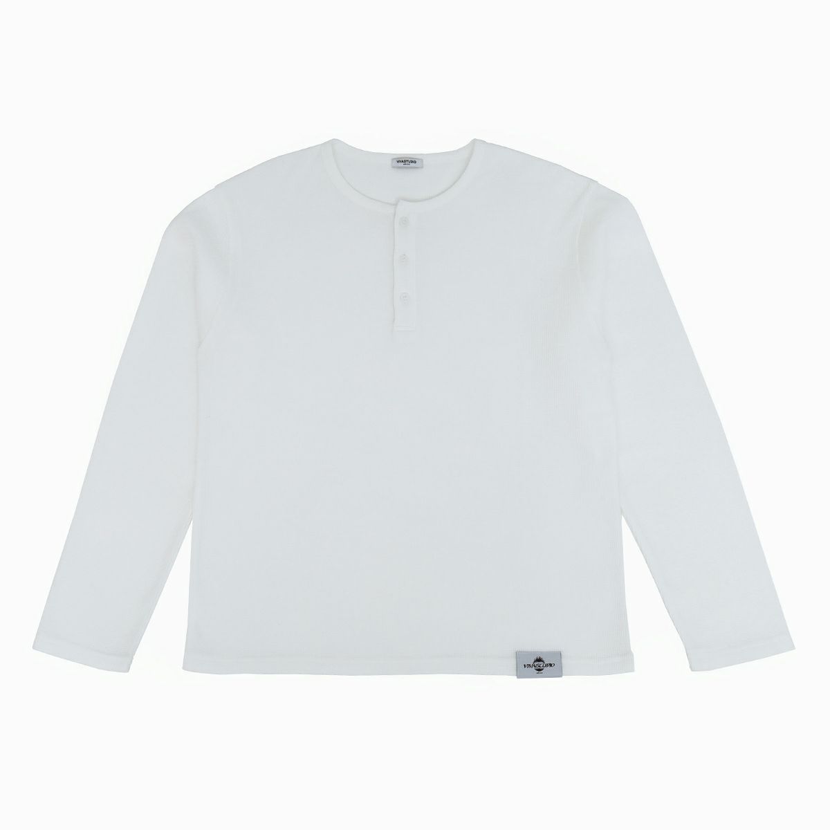 Henley Neck T-shirt（White）